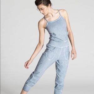 Super cute Ripple stonewash organic yoga jumpsuit Medium